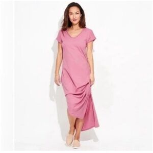 Pact maxi dress pink 100% organic cotton T shirt dress size S